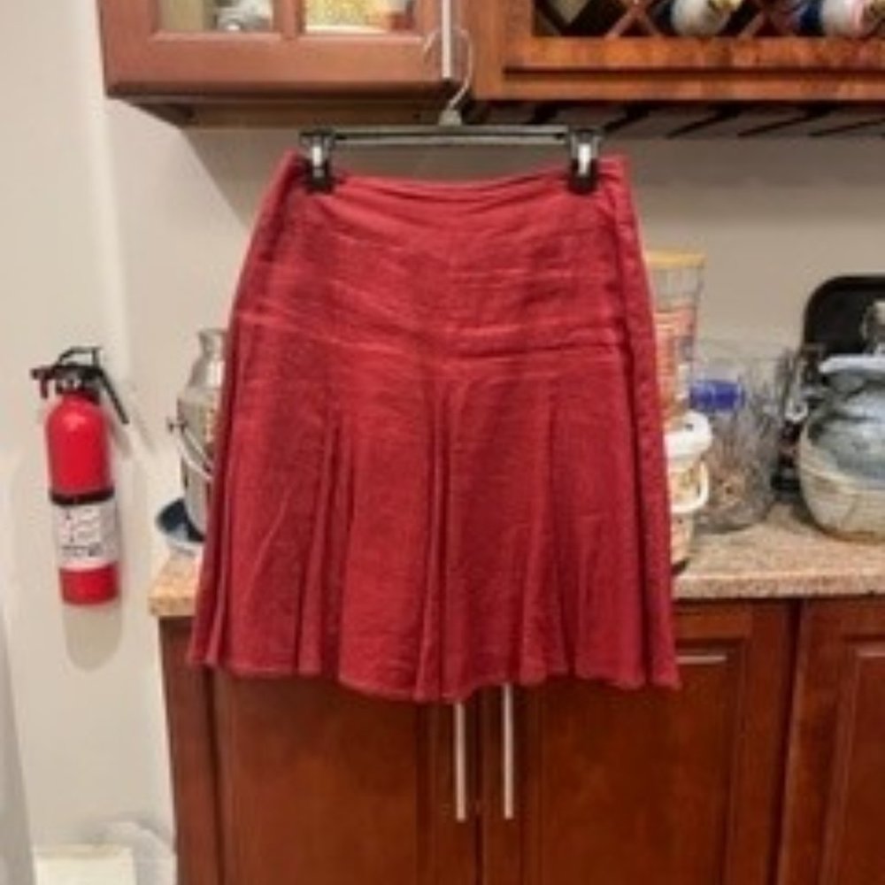 Ann Taylor red linen skirt size 2P